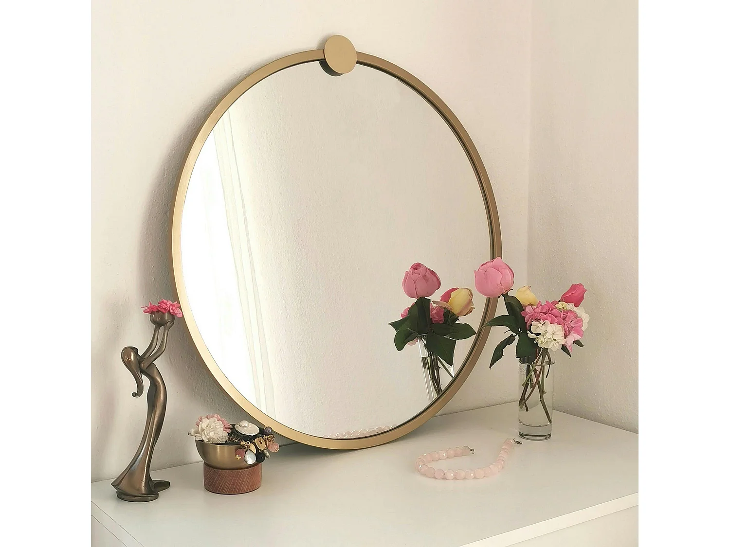 Miroir de salle de bains doré Ø60 cm - style moderne CODY