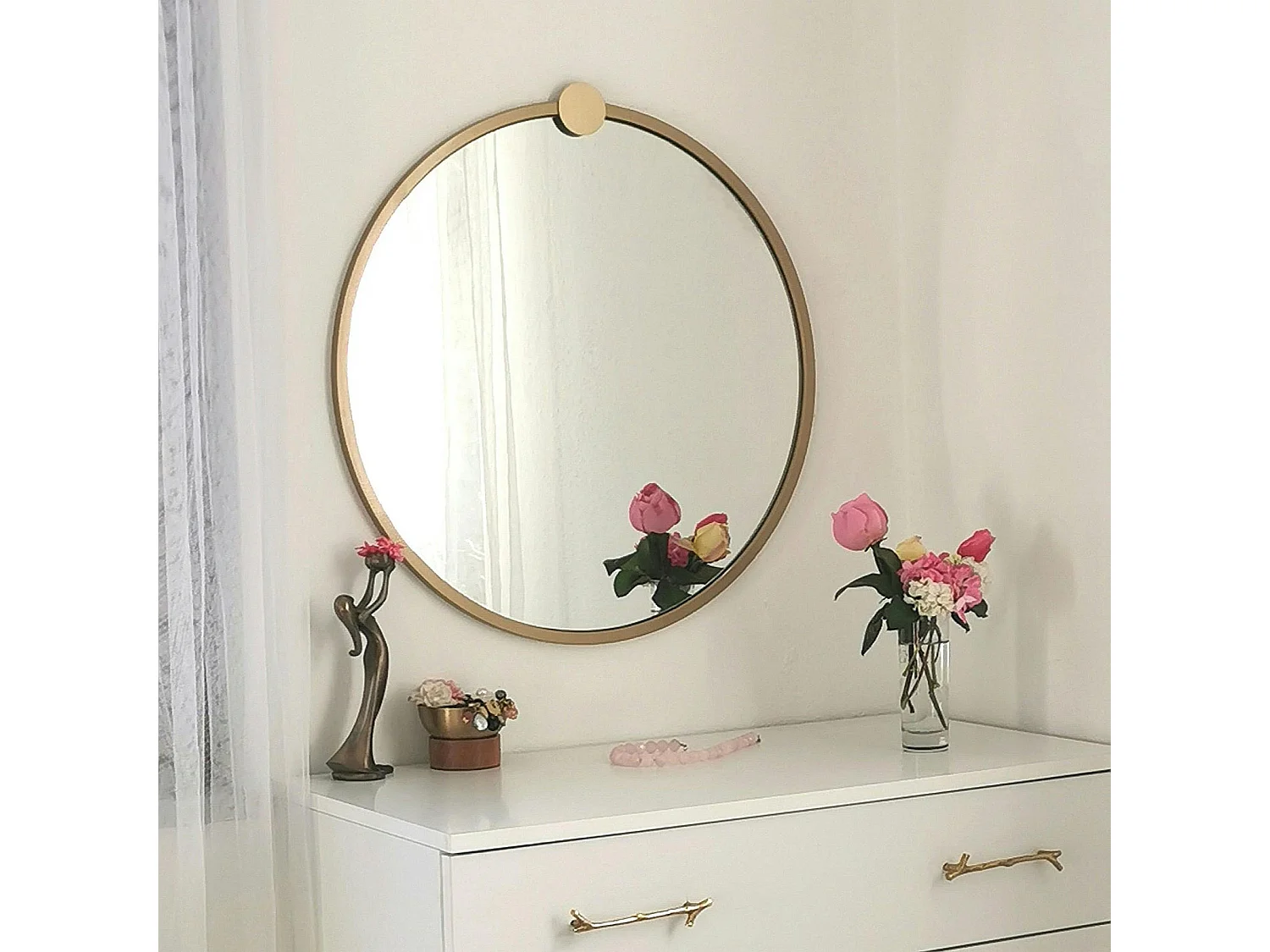 Miroir de salle de bains doré Ø60 cm - style moderne CODY