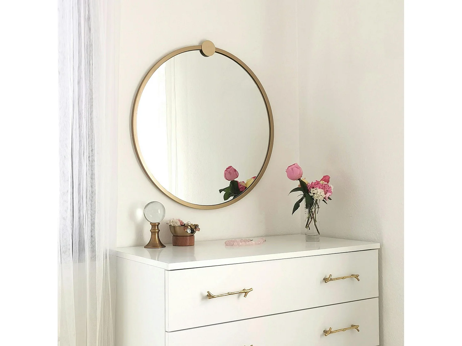 Miroir de salle de bains doré Ø60 cm - style moderne CODY