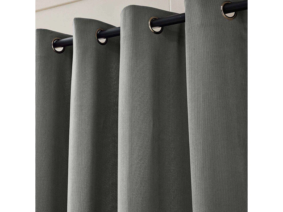 Rideau Isolant en Velours Côtelé "Madison" 140x260cm Anthracite