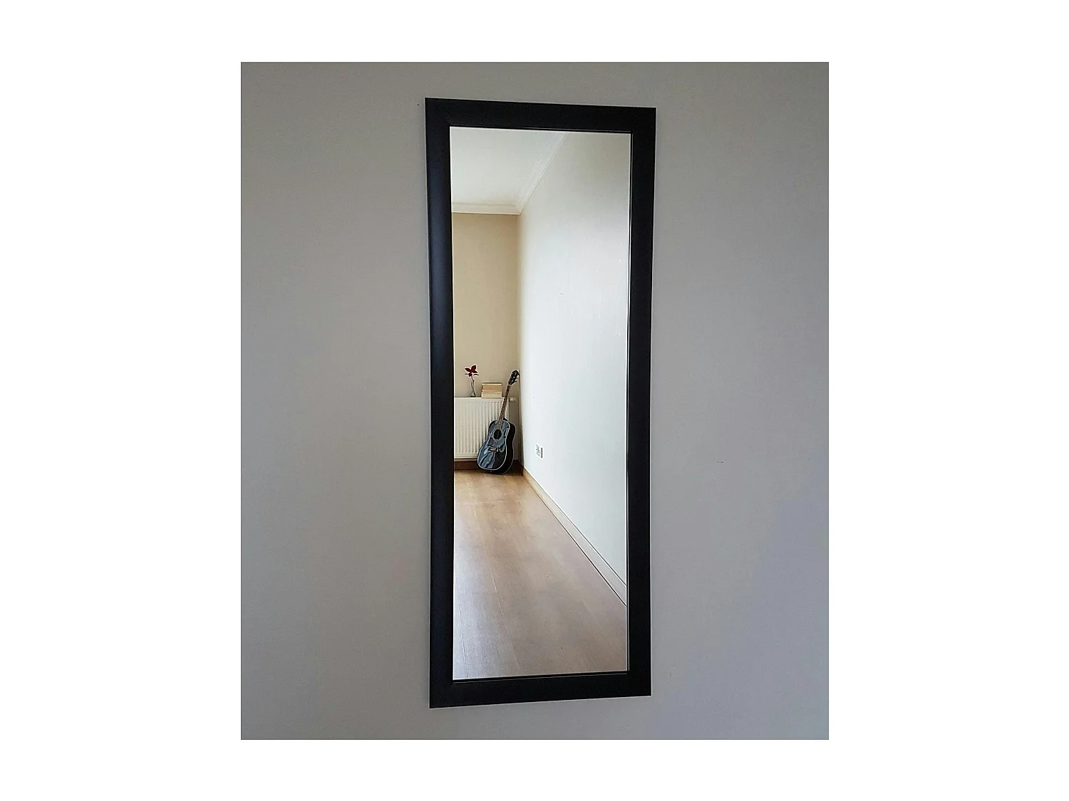 Miroir d'entrée vertical noir 105 cm - style moderne CODY