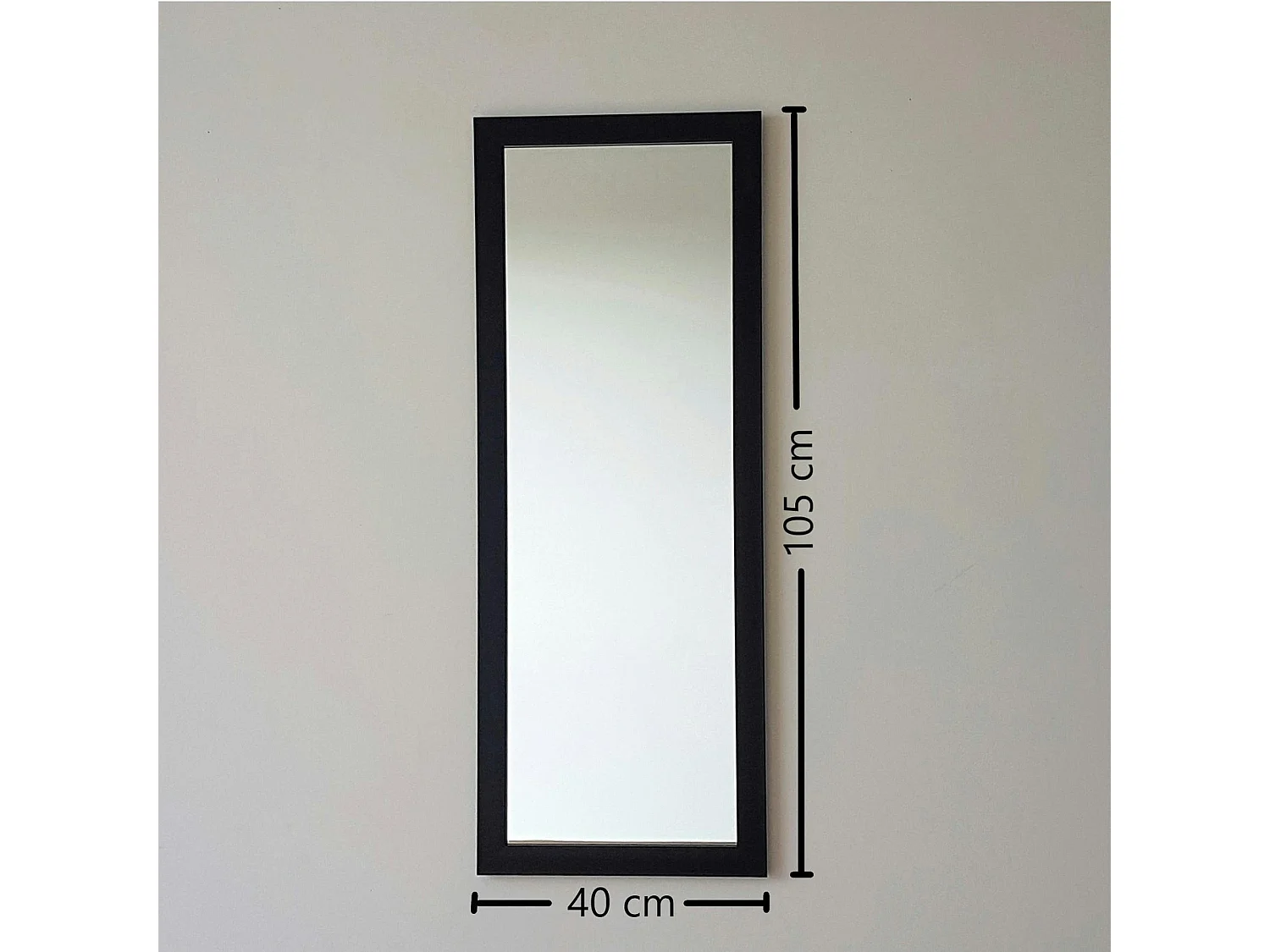 Miroir d'entrée vertical noir 105 cm - style moderne CODY
