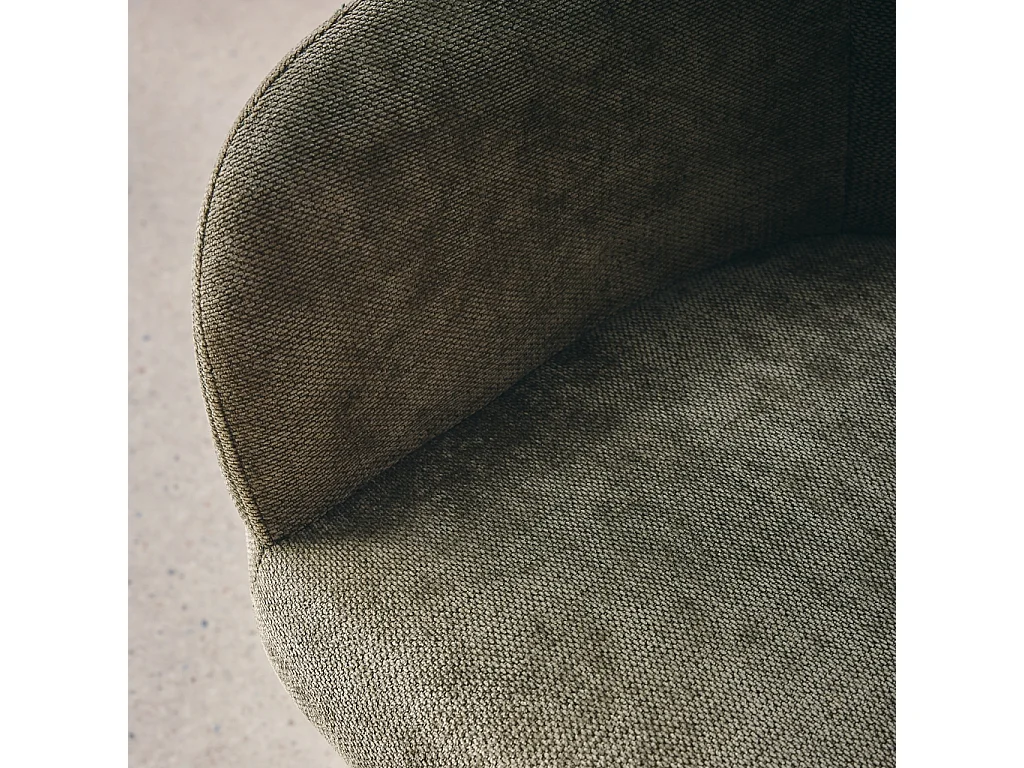 Chaise de bureau à roulettes ajustable métal et tissu kaki - L 57 x P 57 x H 85/94.5cm - Stan