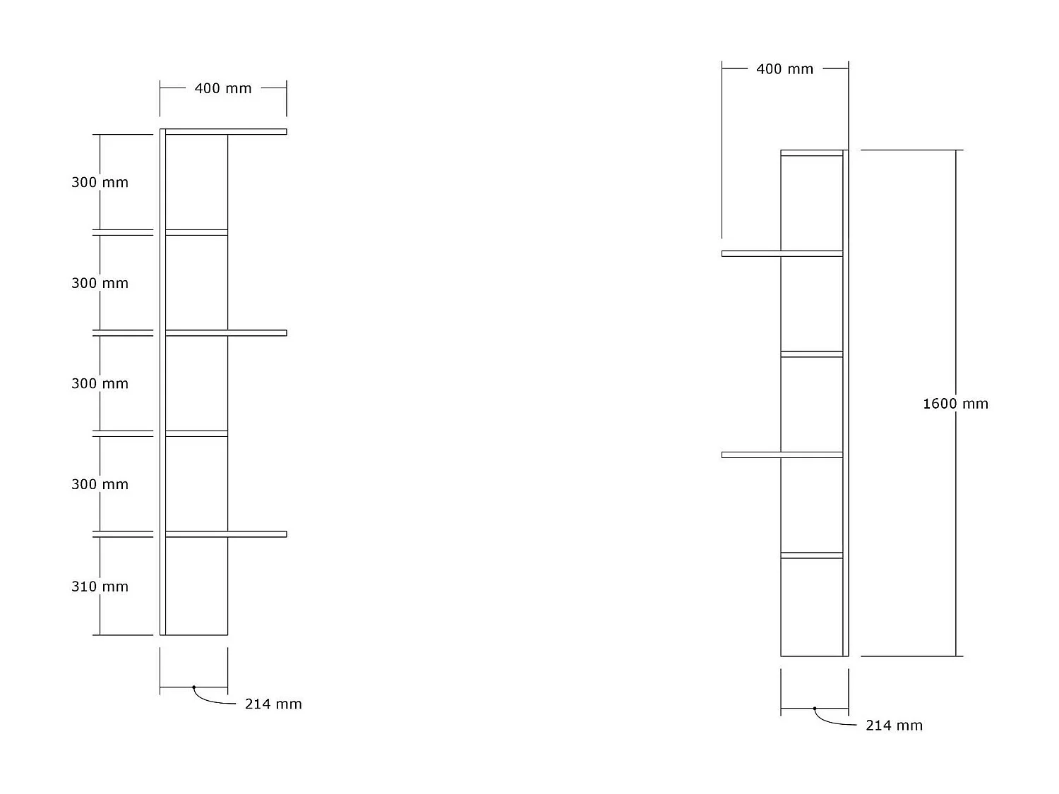 Étagère d'angle design effet bois clair MARFA