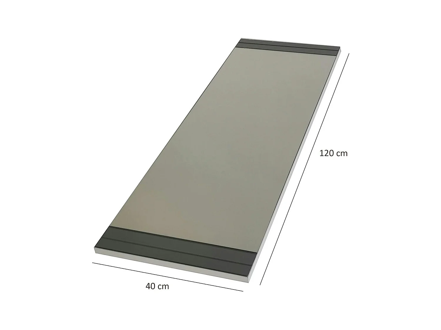 Miroir mural vertical - bandeau verre fumé CODY