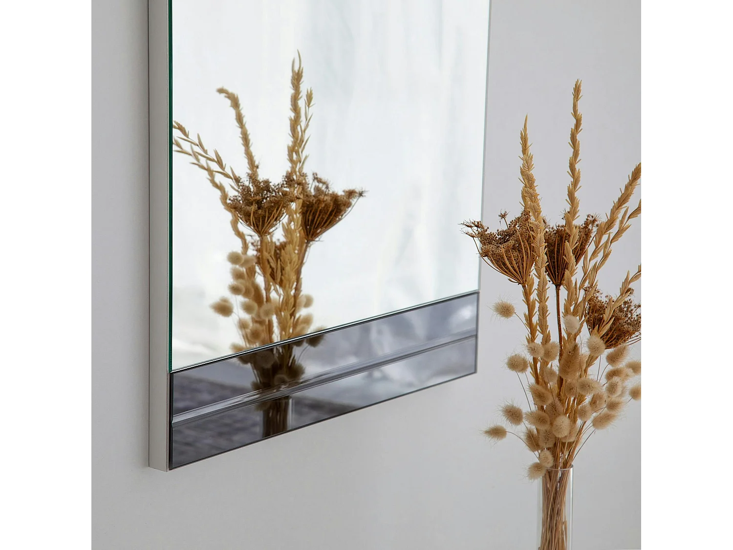 Miroir mural vertical - bandeau verre fumé CODY