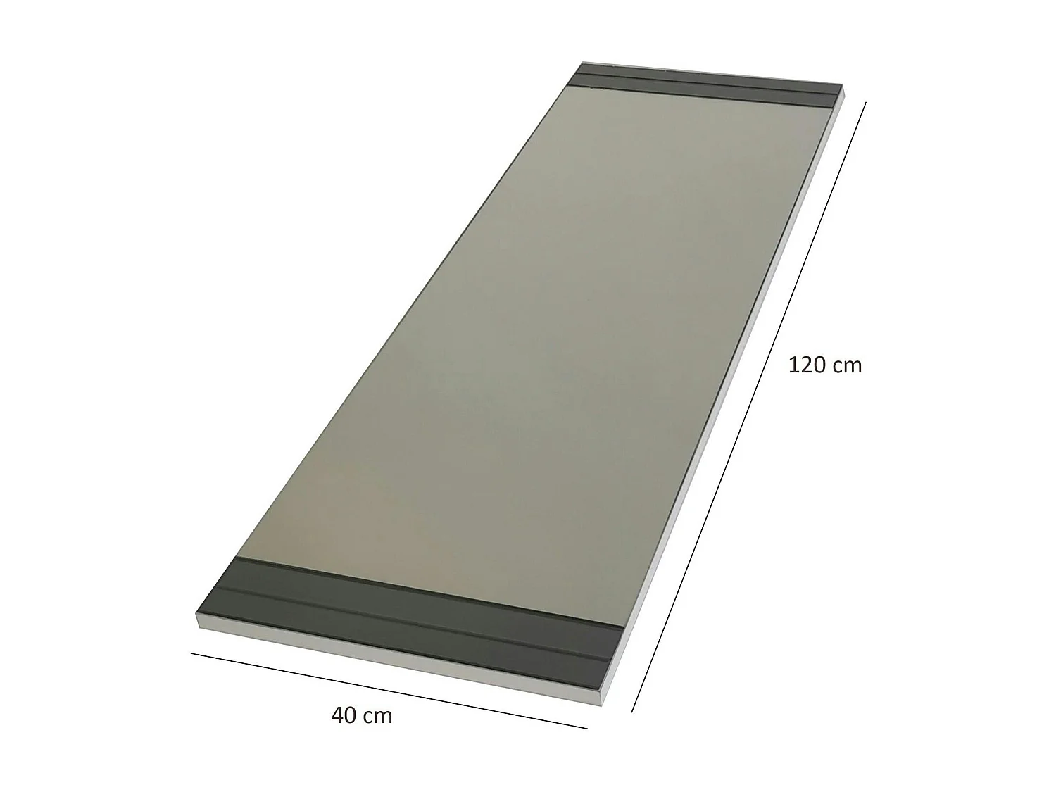 Miroir mural vertical - bandeau verre fumé CODY