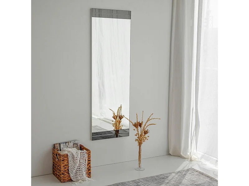 Miroir mural vertical - bandeau verre fumé CODY