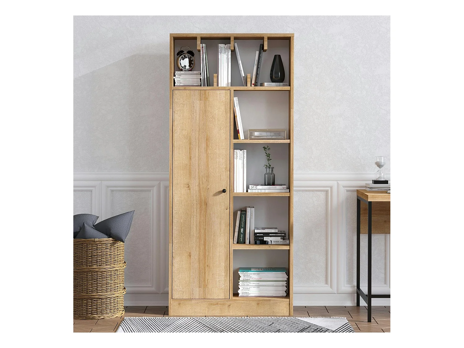 Bibliothèque chambre ado effet bois clair - moderne MARFA