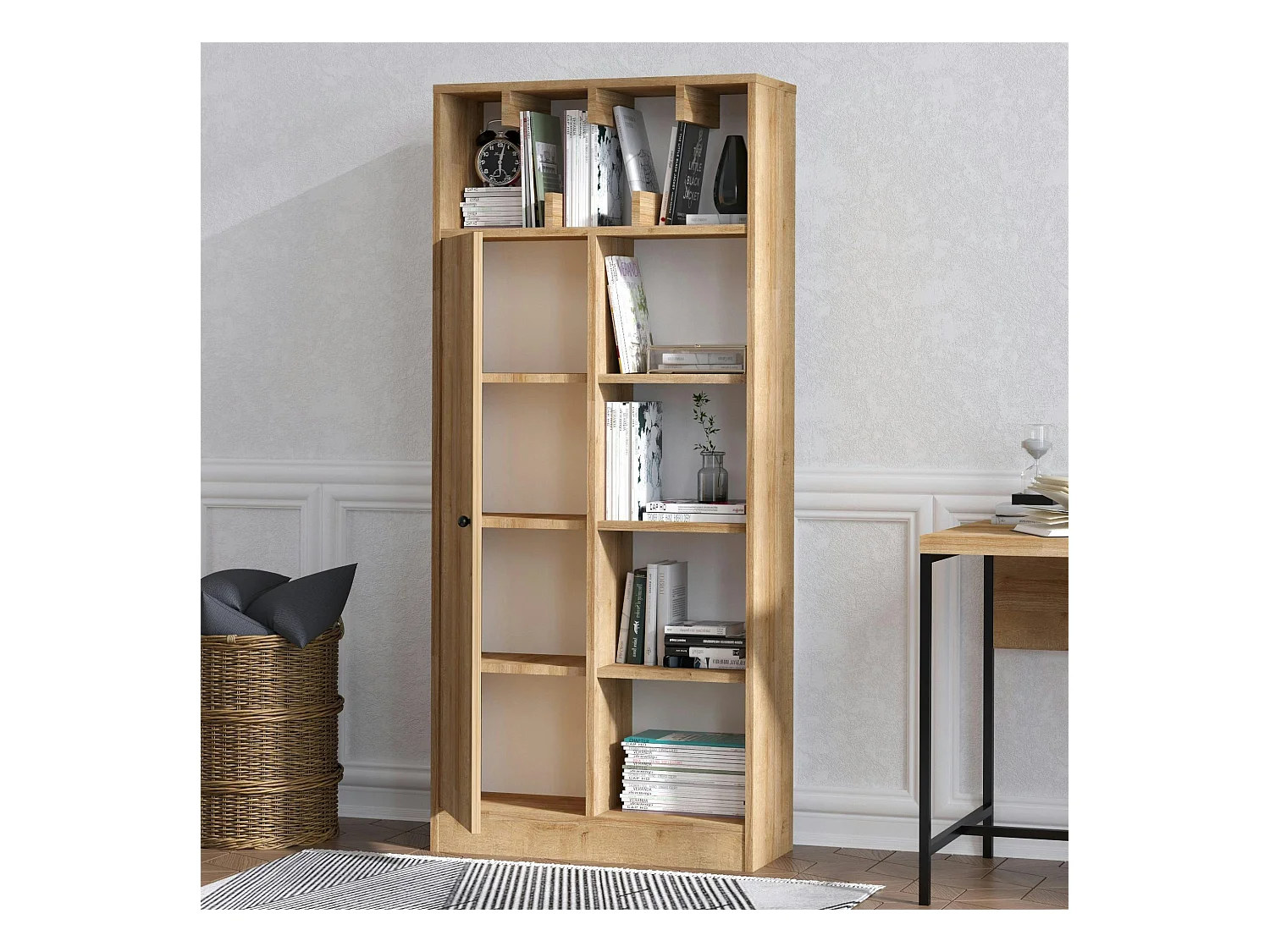 Bibliothèque chambre ado effet bois clair - moderne MARFA