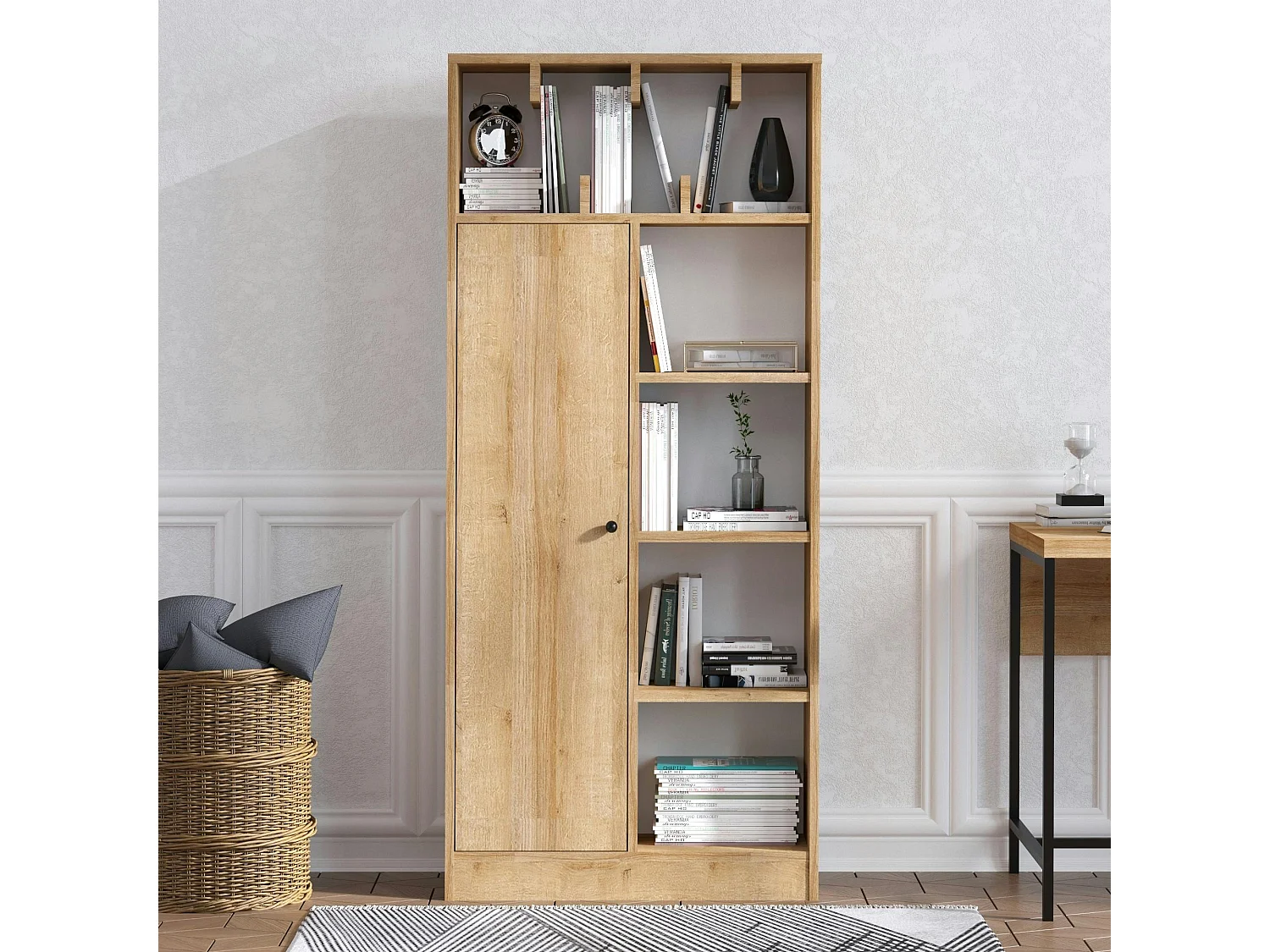 Bibliothèque chambre ado effet bois clair - moderne MARFA