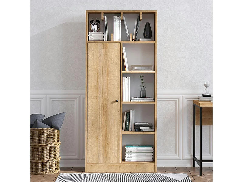 Bibliothèque chambre ado effet bois clair - moderne MARFA