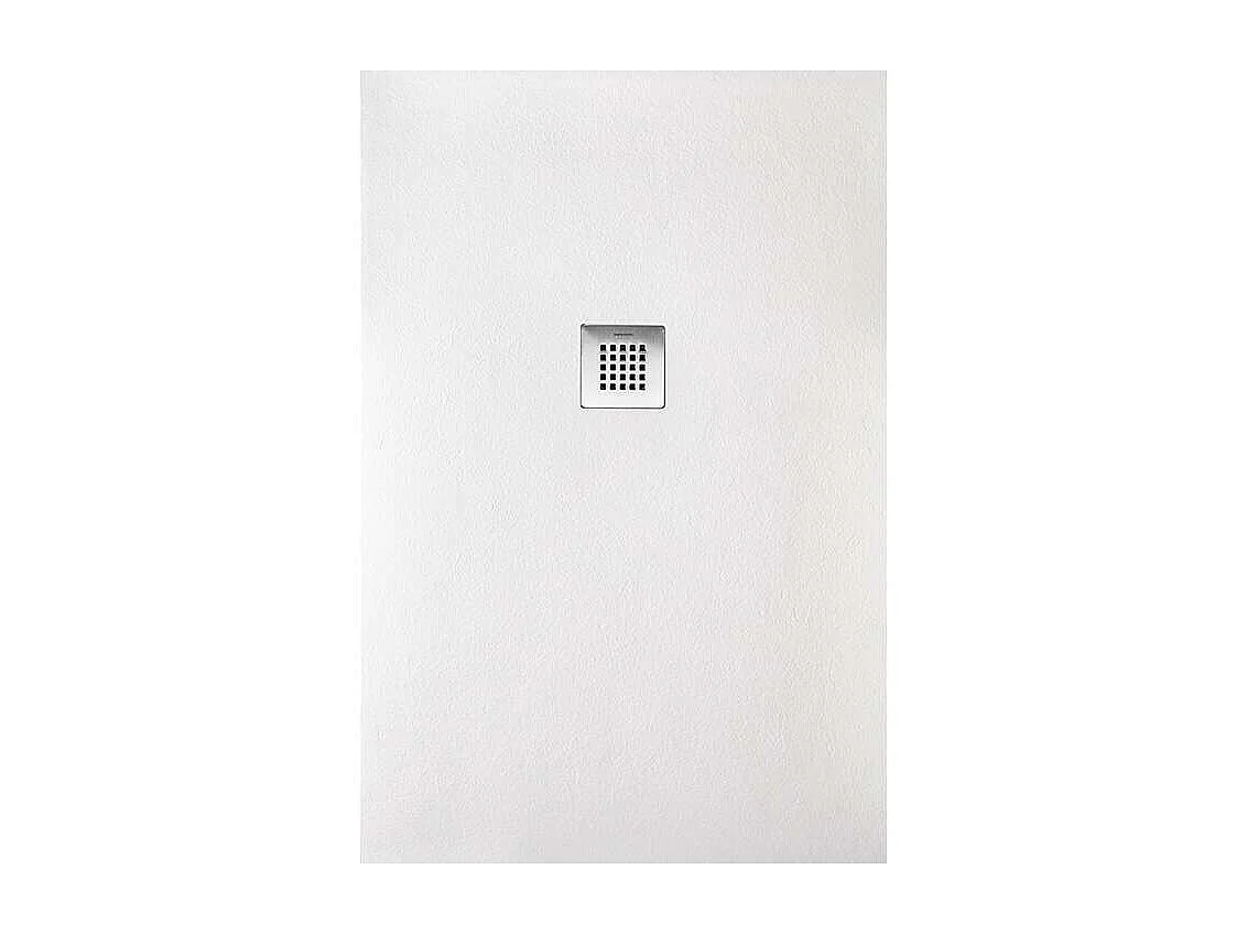 Plato de ducha extraplano STRATO con superficie de pizarra, rectangular, blanco  100 x 140 cm