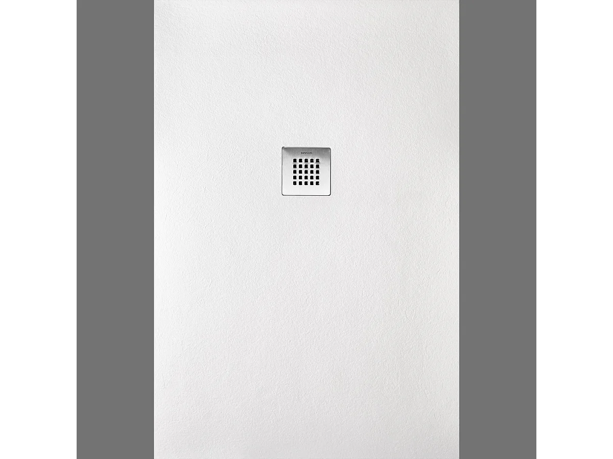 Plato de ducha extraplano STRATO con superficie de pizarra, rectangular, blanco  100 x 140 cm