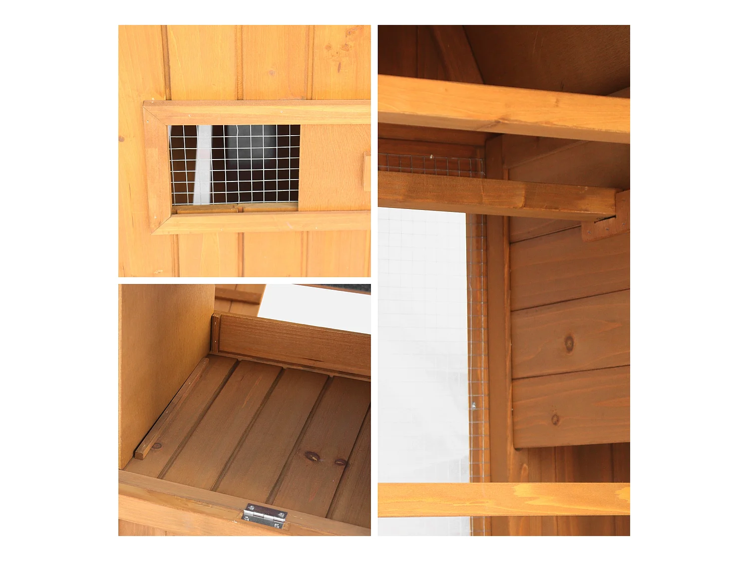 Poulailler 6 poules bois de sapin - 195.5 x 90 x 152.5 cm - Gasconne