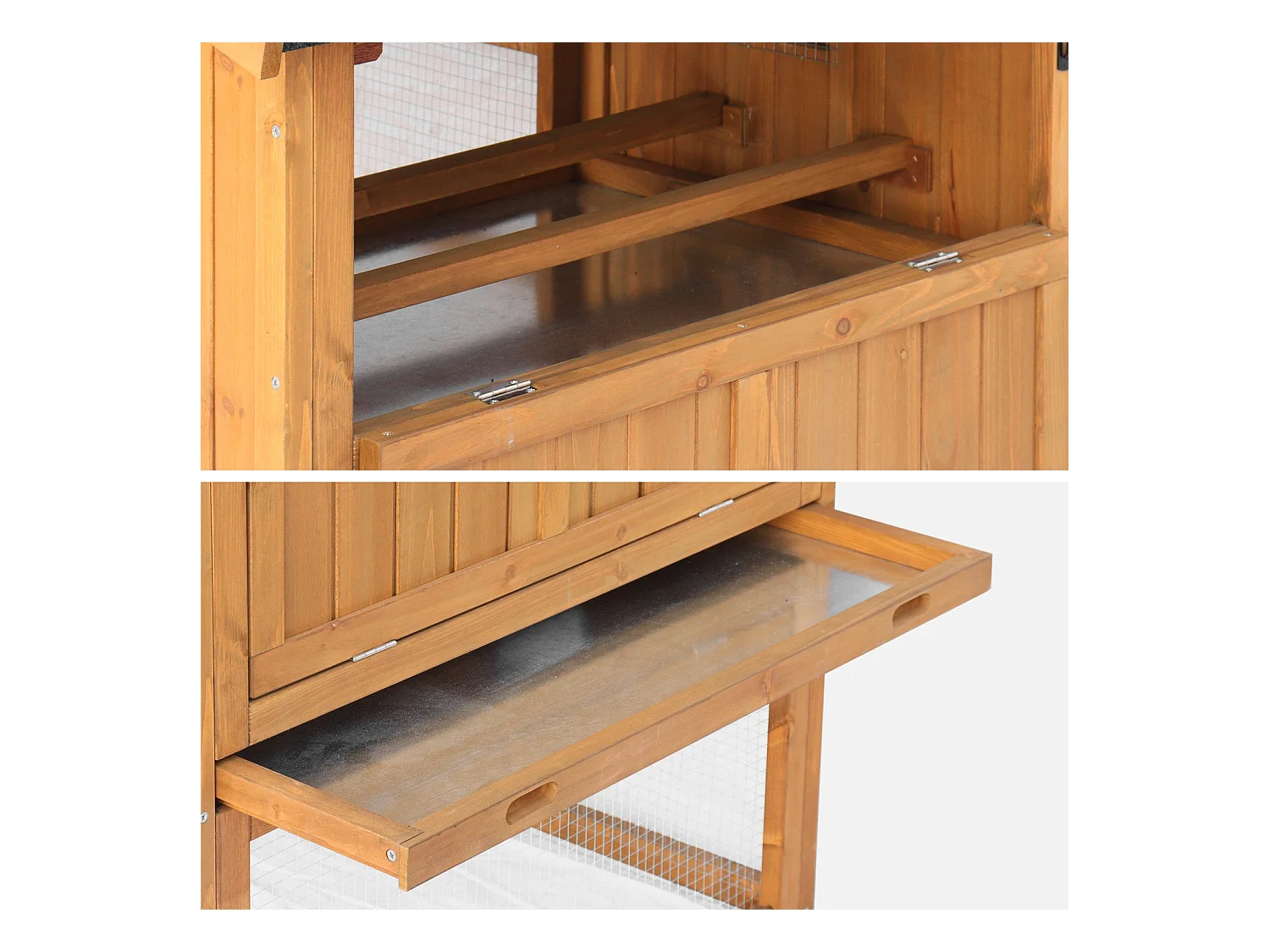 Poulailler 6 poules bois de sapin - 195.5 x 90 x 152.5 cm - Gasconne