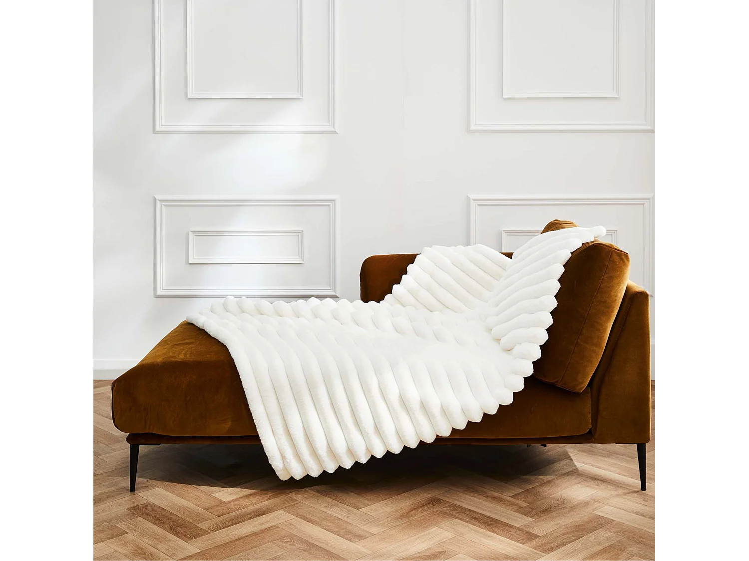 Plaid fourrure chaud naturel 125x150 Boudoir