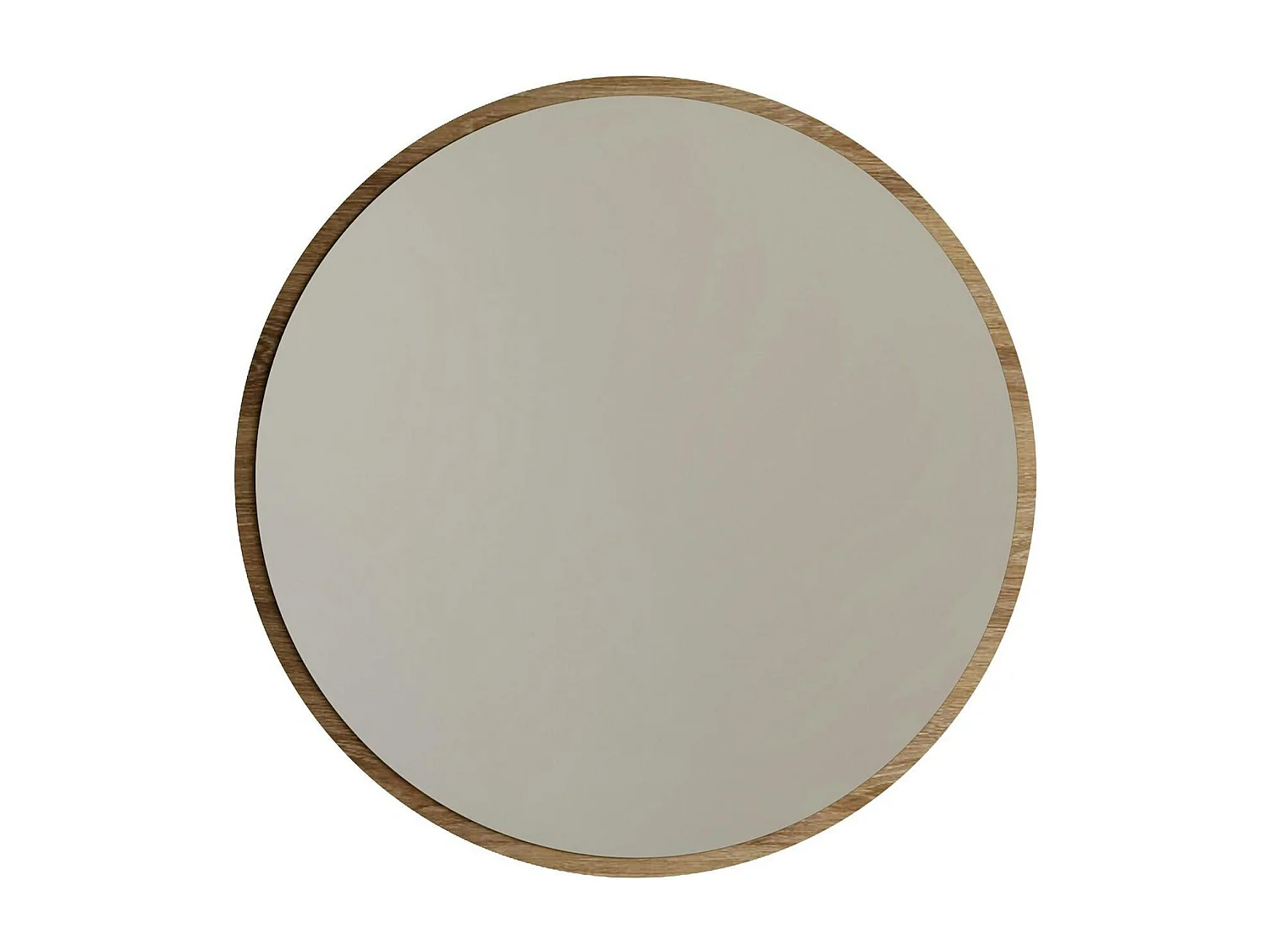 Miroir d'entrée rond effet noyer Ø60 cm - style moderne CODY