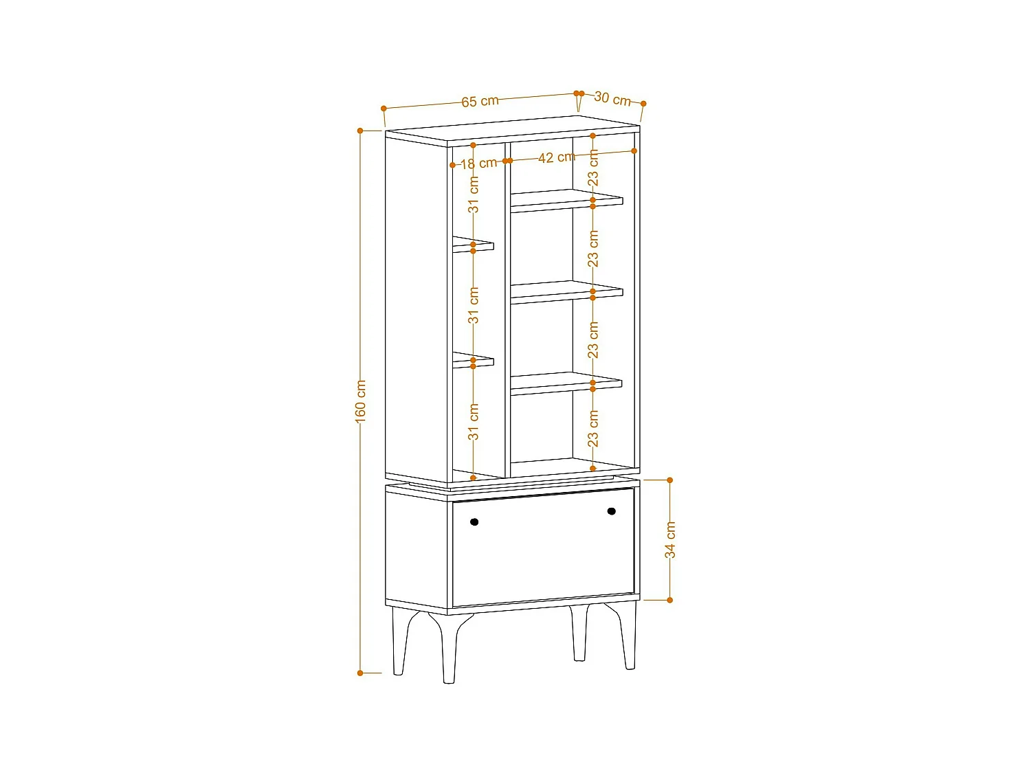 Bibliothèque salon effet bois clair multi-rangements JENA