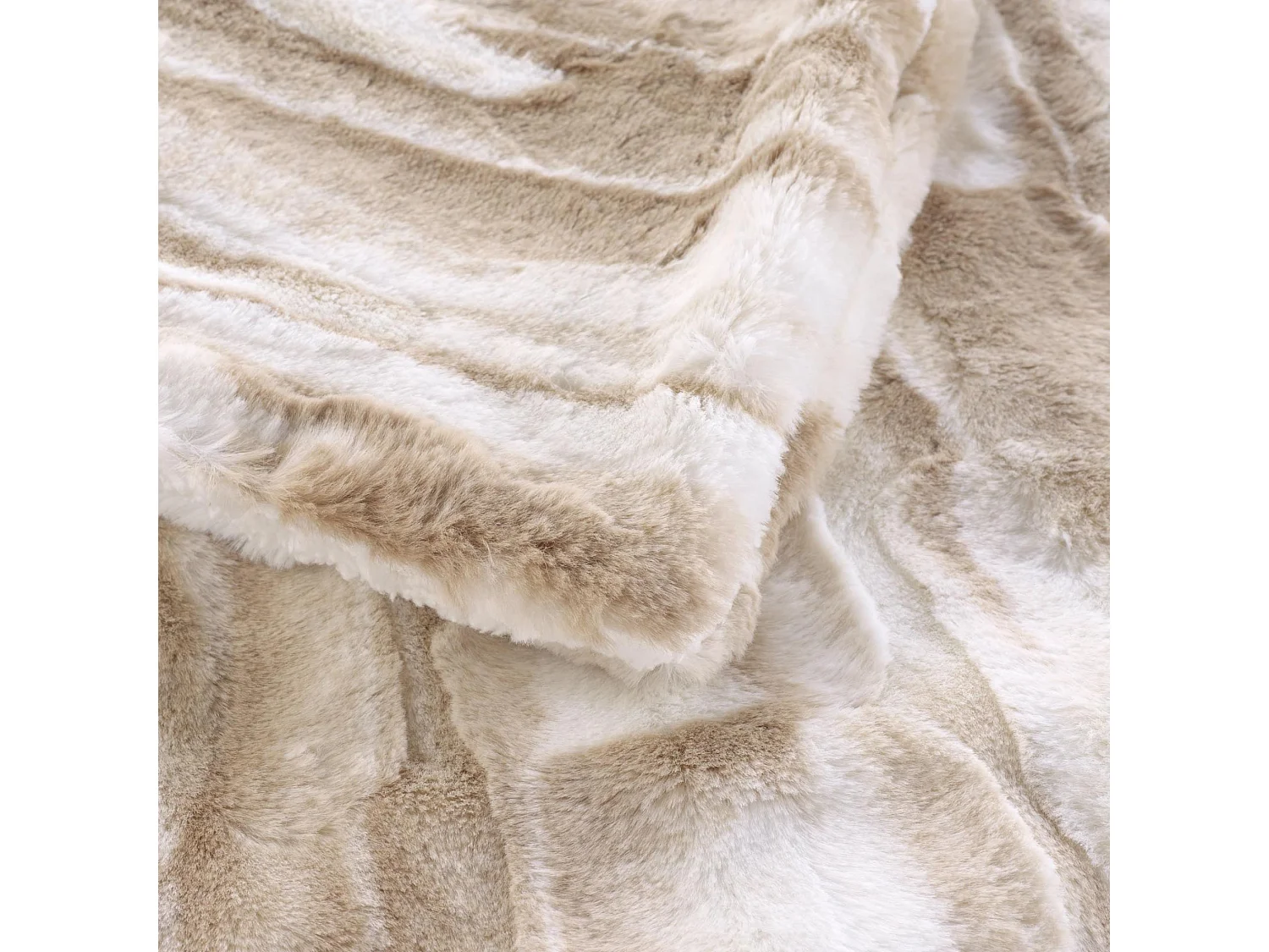 Plaid Imitation Fourrure "Cheyenne" 125x150cm Naturel