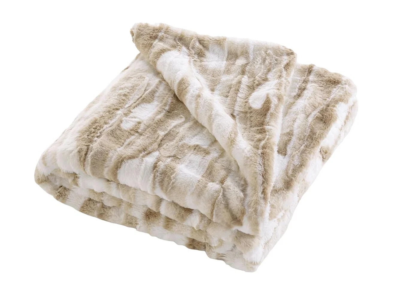 Plaid Imitation Fourrure "Cheyenne" 125x150cm Naturel