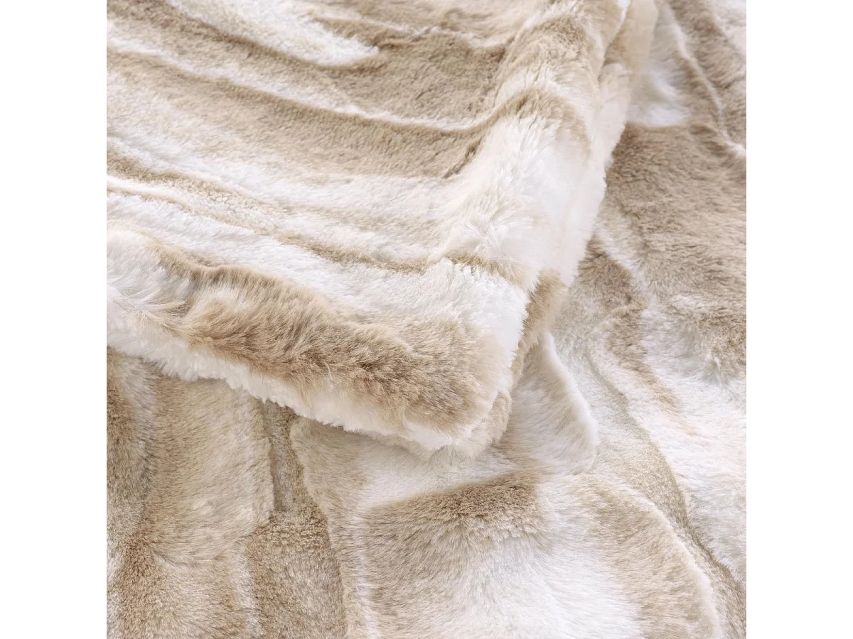 Plaid Imitation Fourrure "Cheyenne" 125x150cm Naturel