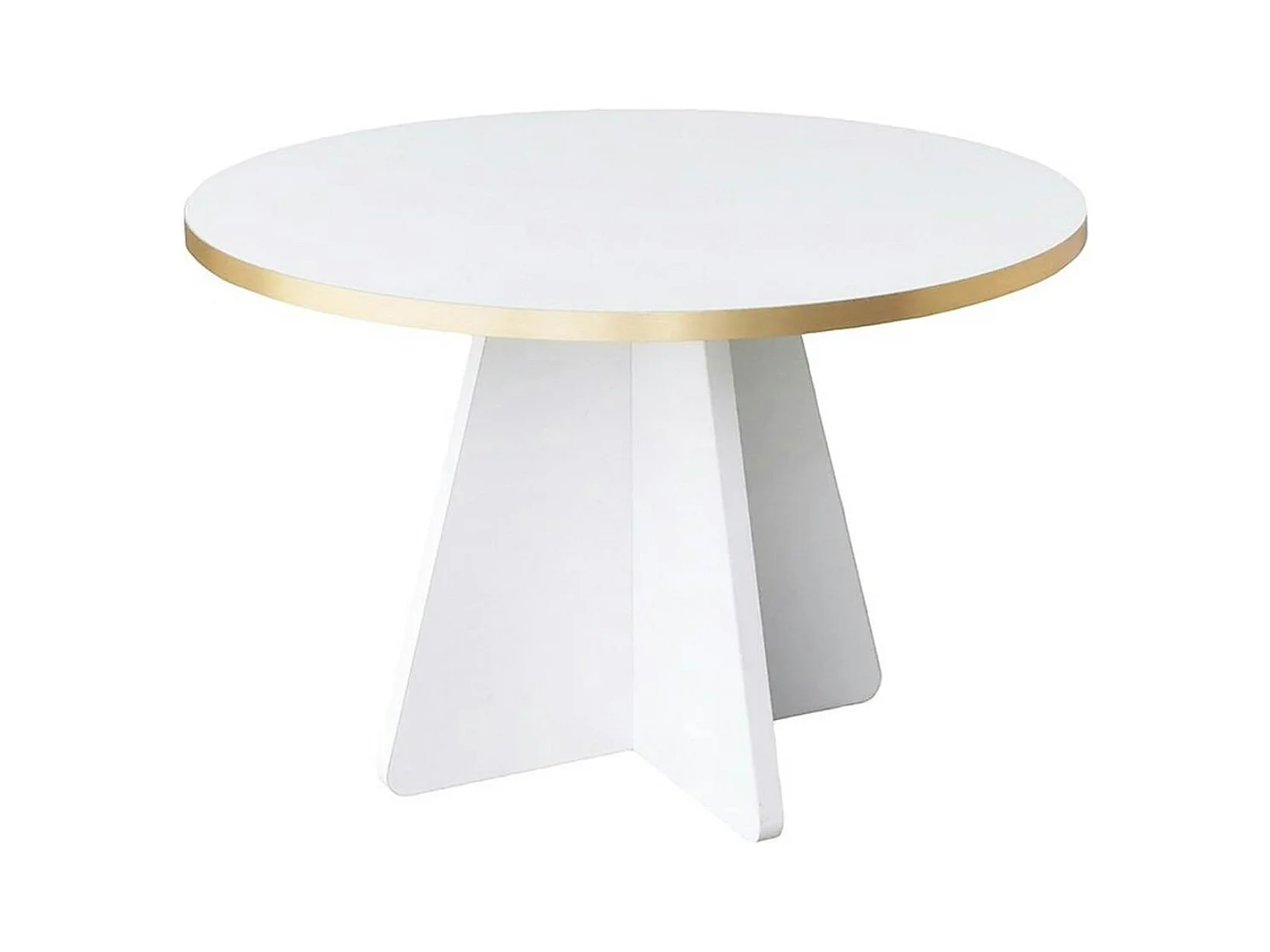 Table basse ronde blanche & pieds forme trapèze MARFA