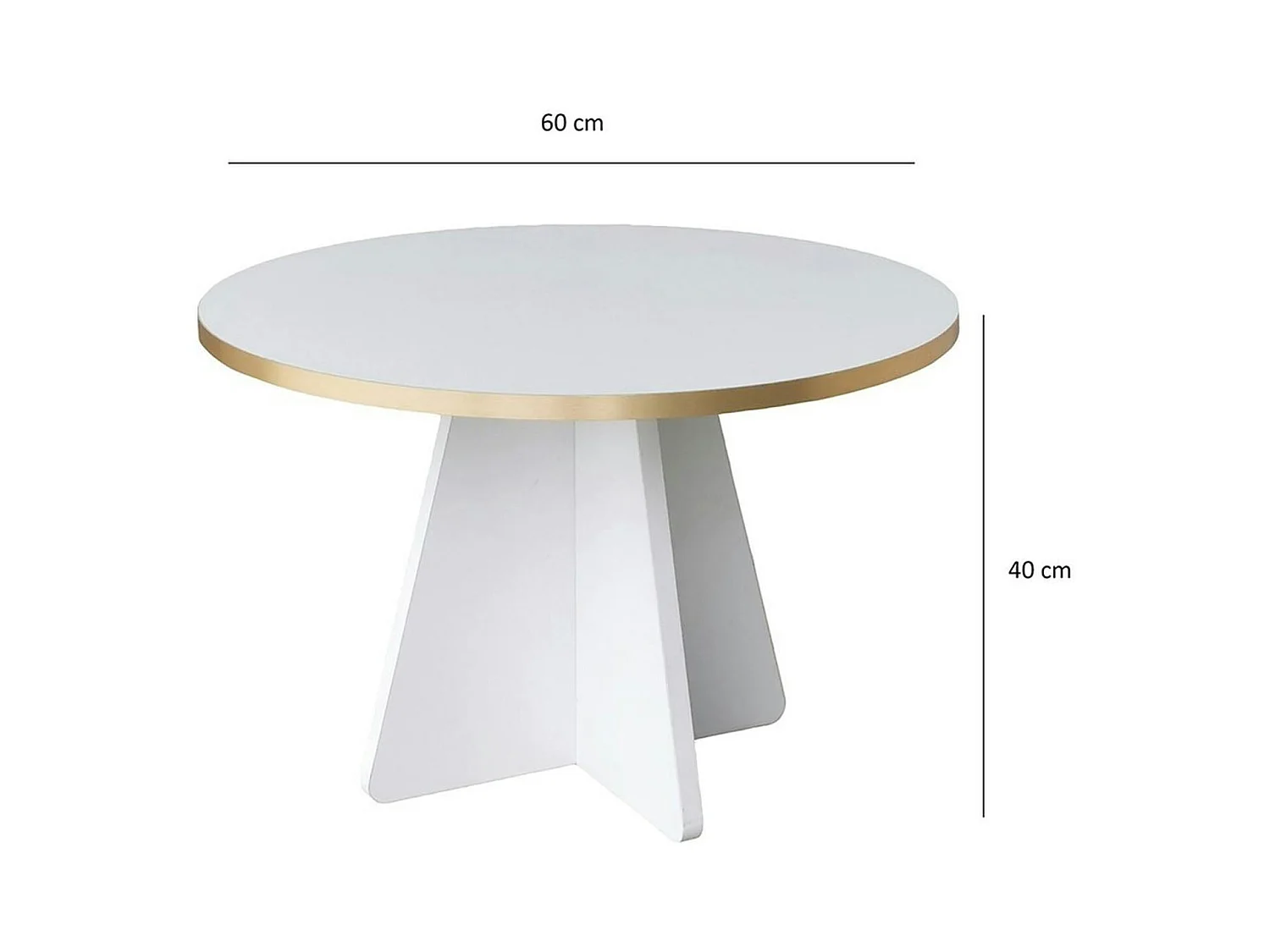 Table basse ronde blanche & pieds forme trapèze MARFA