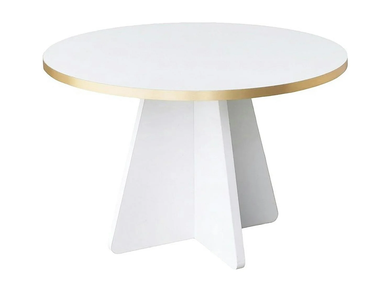 Table basse ronde blanche & pieds forme trapèze MARFA