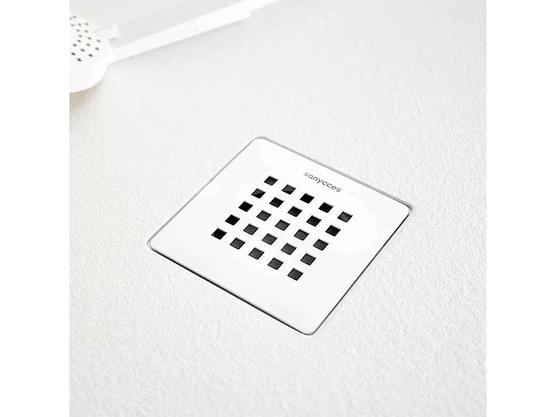 Plato de ducha extraplano STRATO con superficie de pizarra, rectangular, blanco  70 x 160 cm