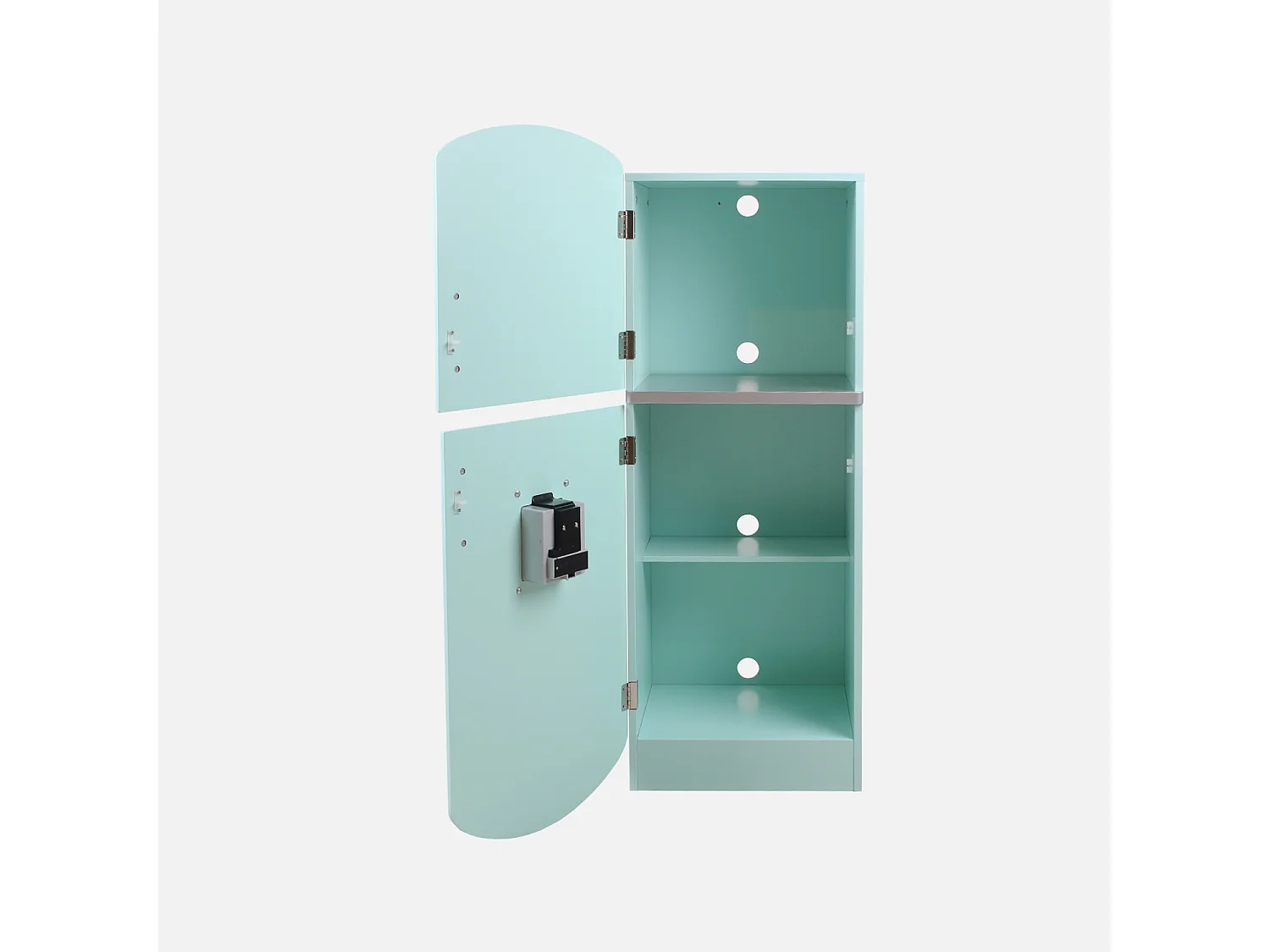 Cuisine modulable en bois pour enfant 3 portes avec frigo bleu - L 100 x P 29 x H 94.5 cm - Fizzy