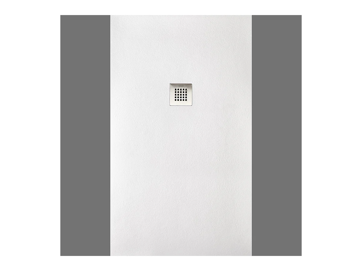 Plato de ducha extraplano STRATO con superficie de pizarra, rectangular, blanco  100 x 100 cm