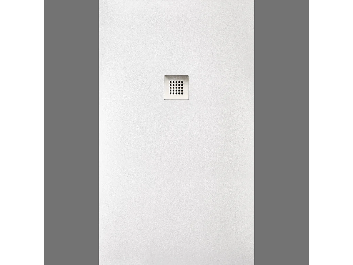 Plato de ducha extraplano STRATO con superficie de pizarra, rectangular, blanco  70 x 80 cm