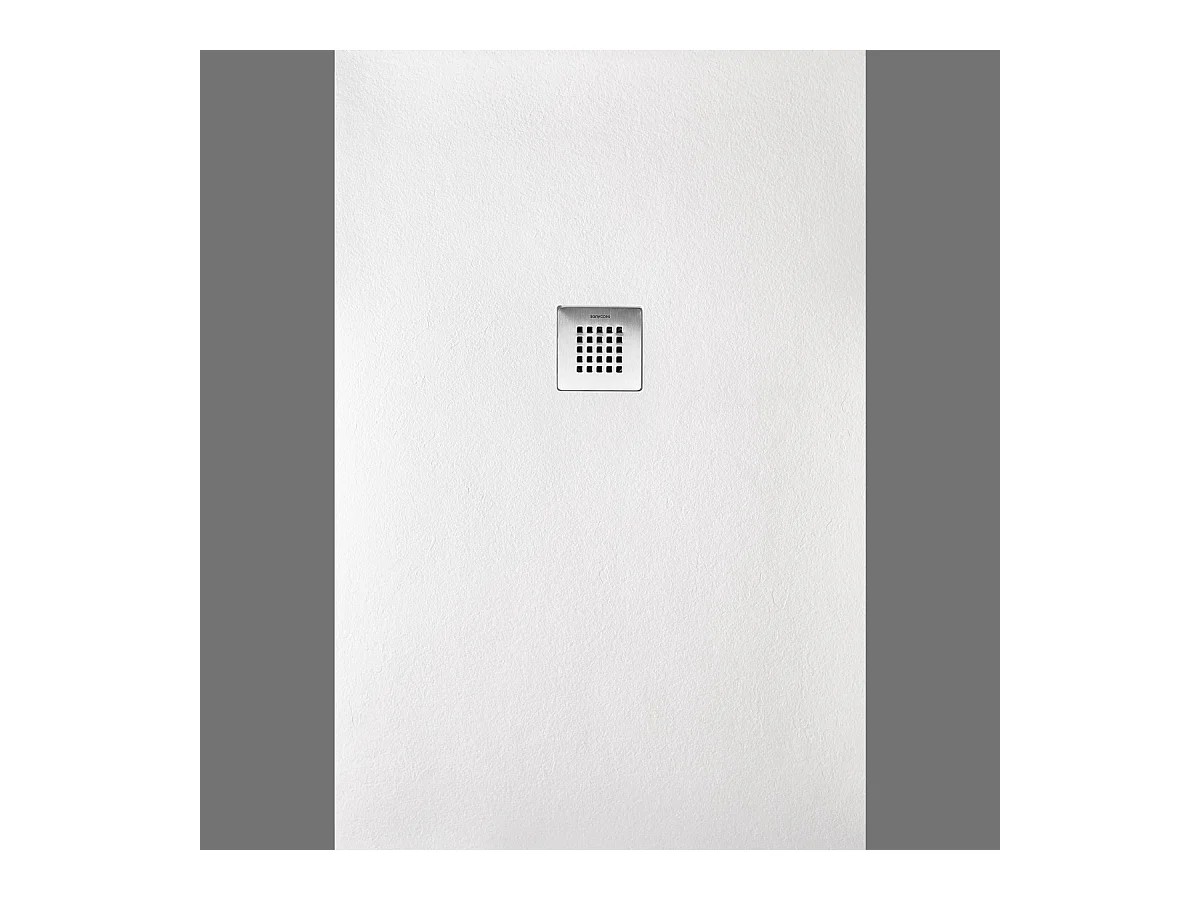 Plato de ducha extraplano STRATO con superficie de pizarra, rectangular, blanco  100 x 120 cm