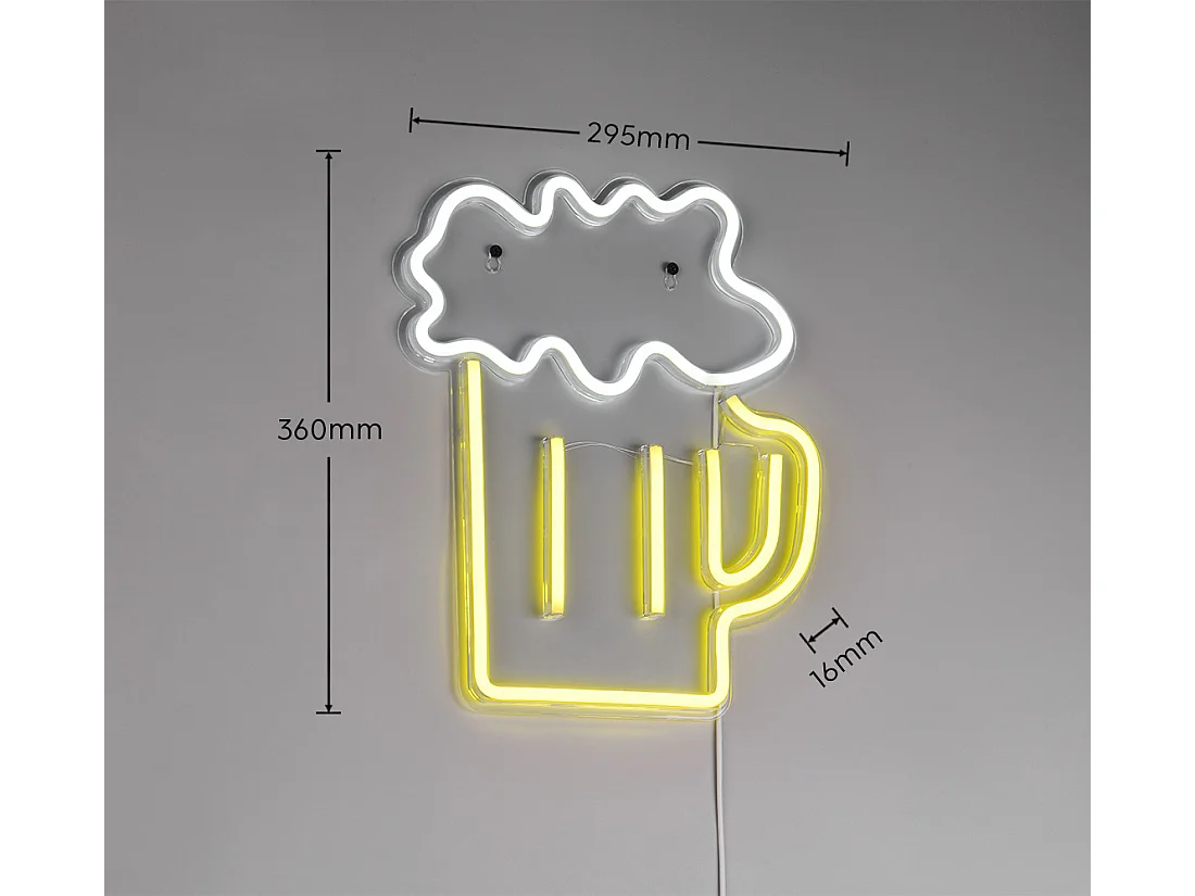 Wandlamp BEER - 0x0x36 cm - Transparant