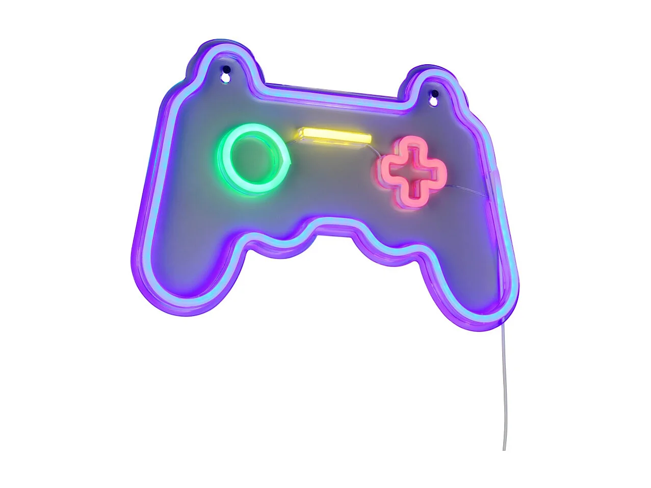 Applique murale néon Gamer, Manette multicolore