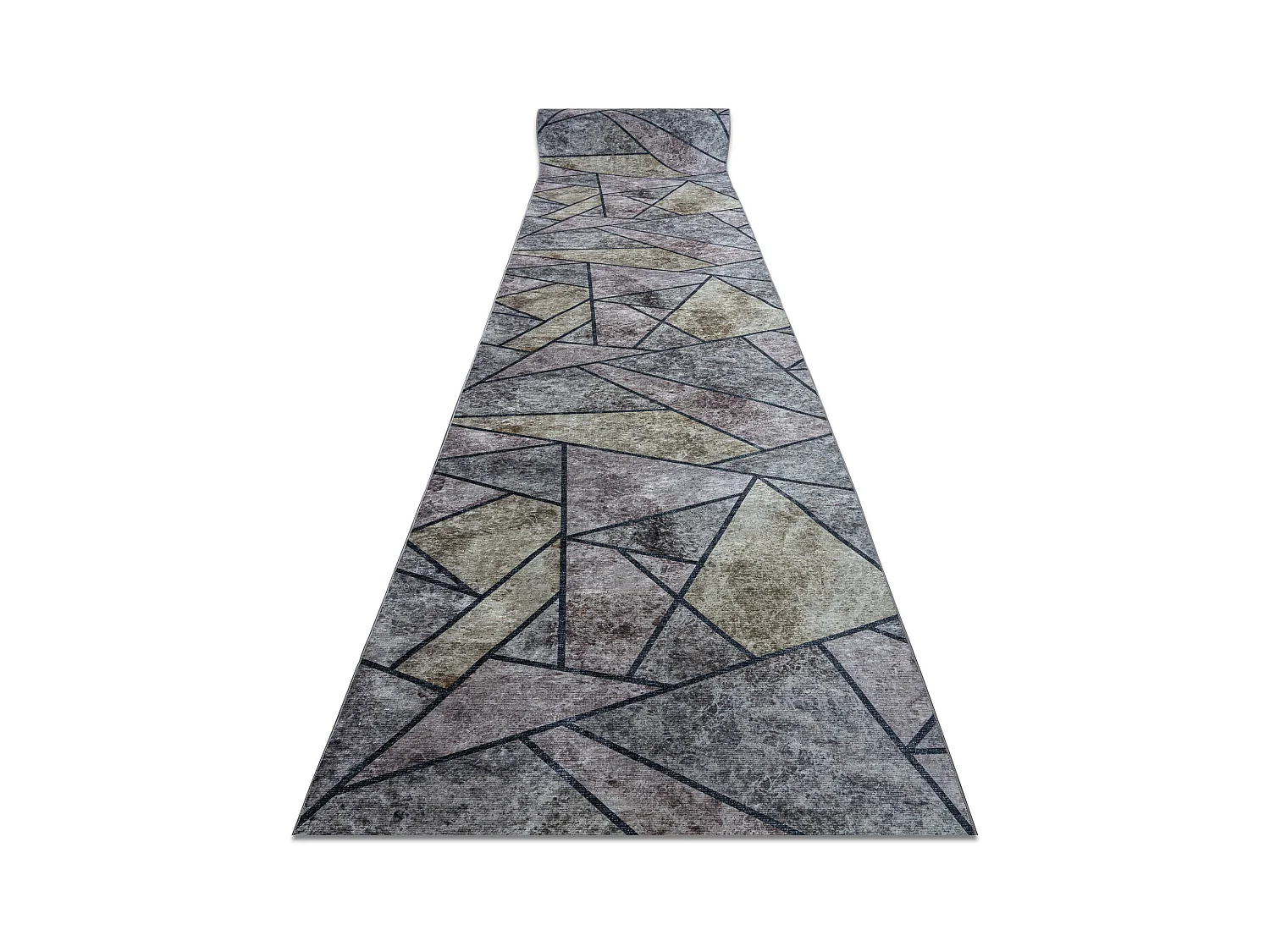 Läufer Antirutsch LOTUS MOSAIC 22010 Mosaik grau ZUM WASCHEN 80x150 cm