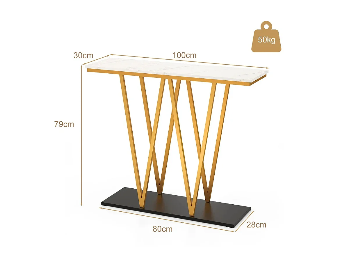 Konsolbord med marmorimitation. Bord til entreen