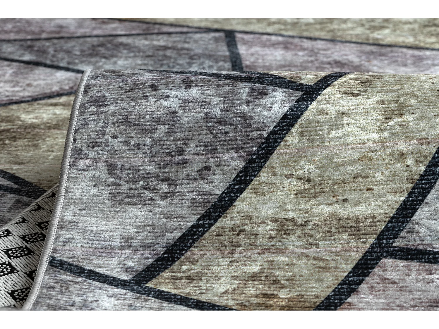 CHODNIK podgumowany DO PRANIA LOTUS MOSAIC 22010 Mozaika szary 120cm 120x560 cm