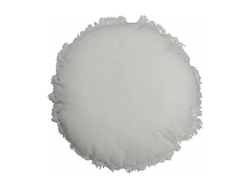 Coussin Rond en Velours "Rosta" 50cm Blanc