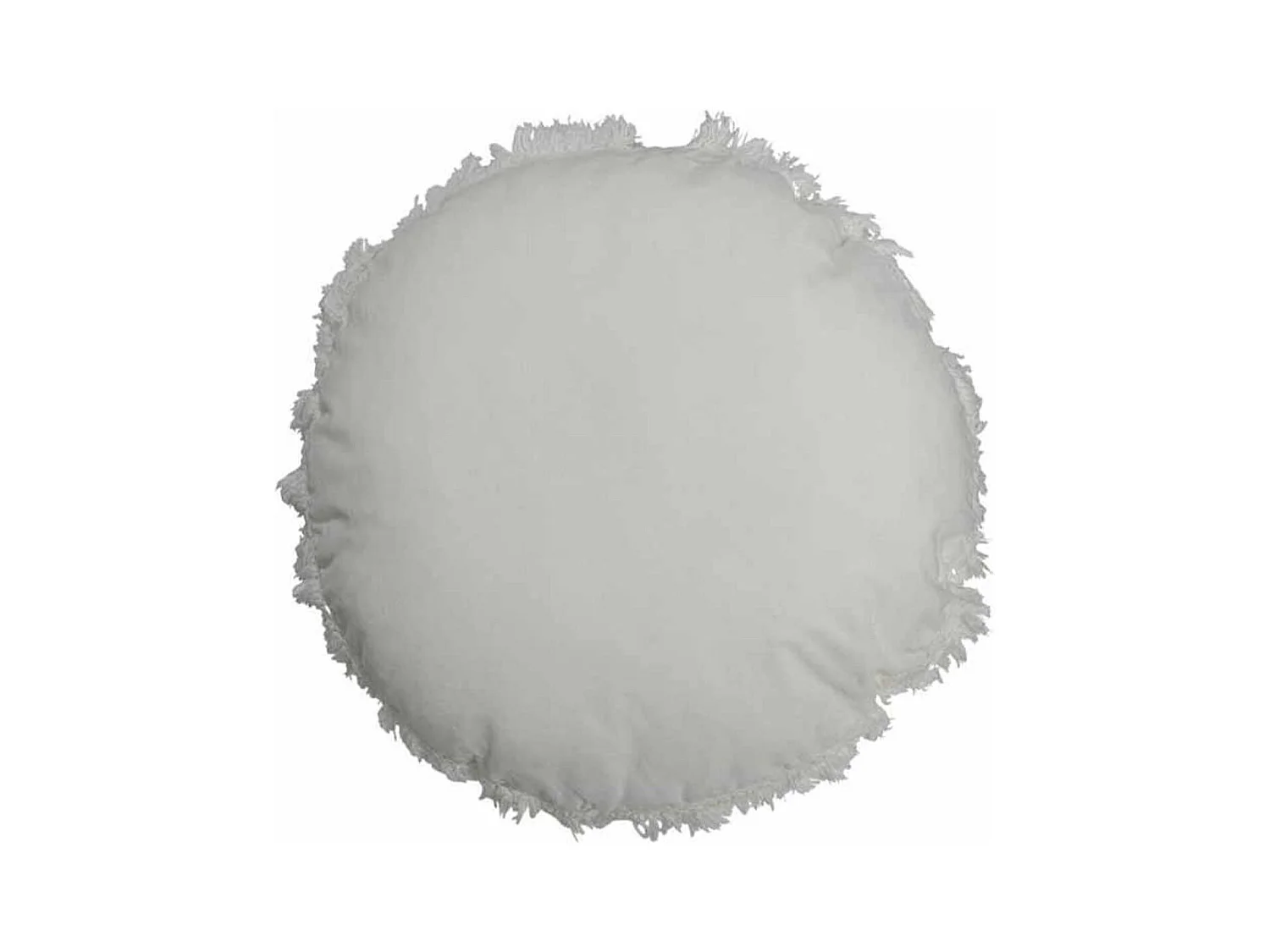 Coussin Rond en Velours "Rosta" 50cm Blanc