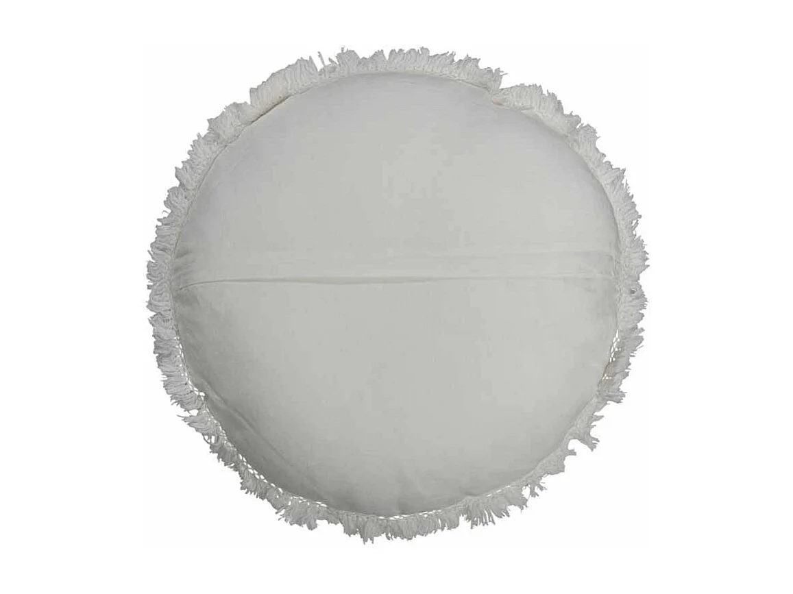 Coussin Rond en Velours "Rosta" 50cm Blanc
