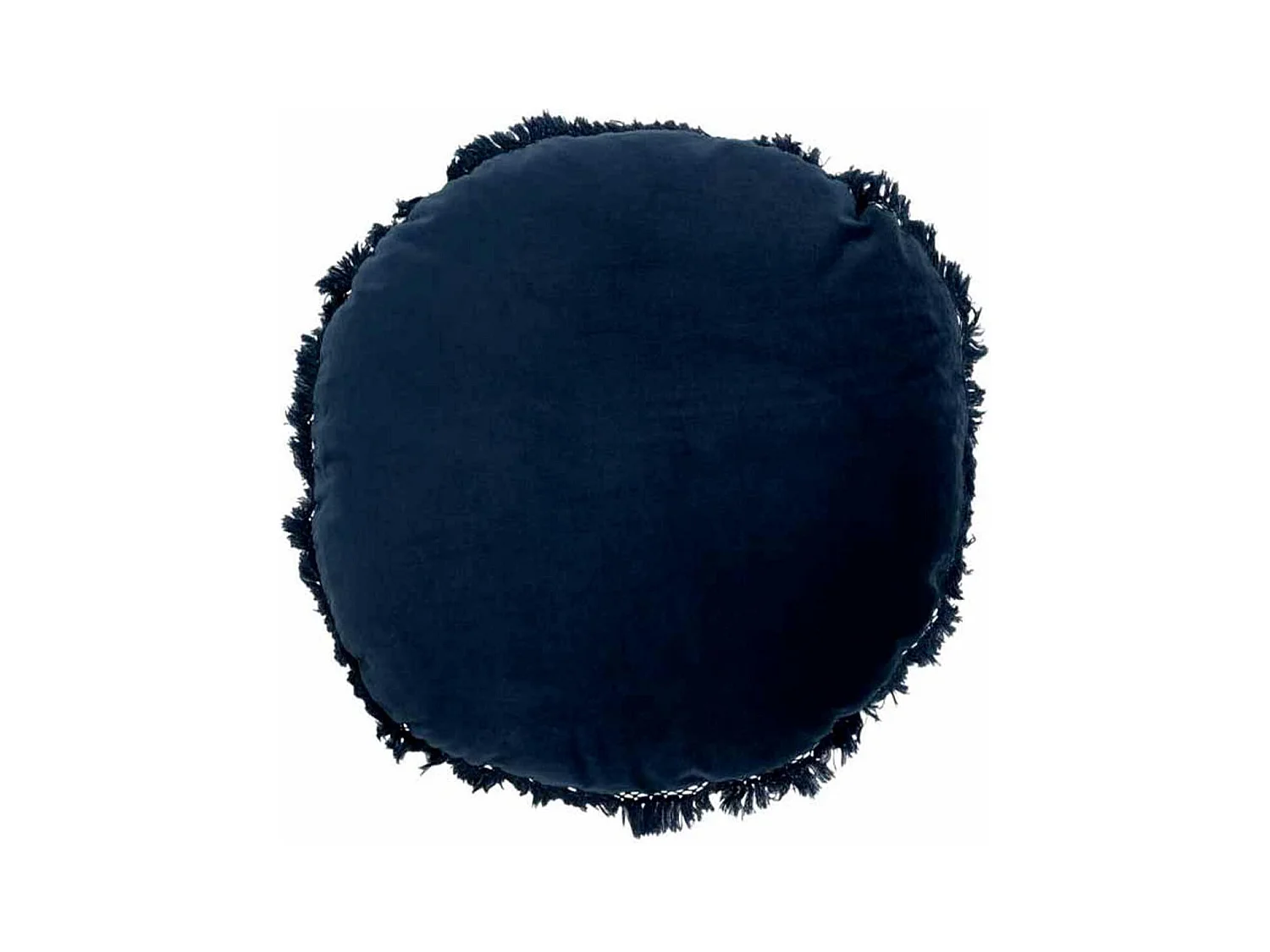 Coussin Rond en Velours "Rosta" 50cm Bleu