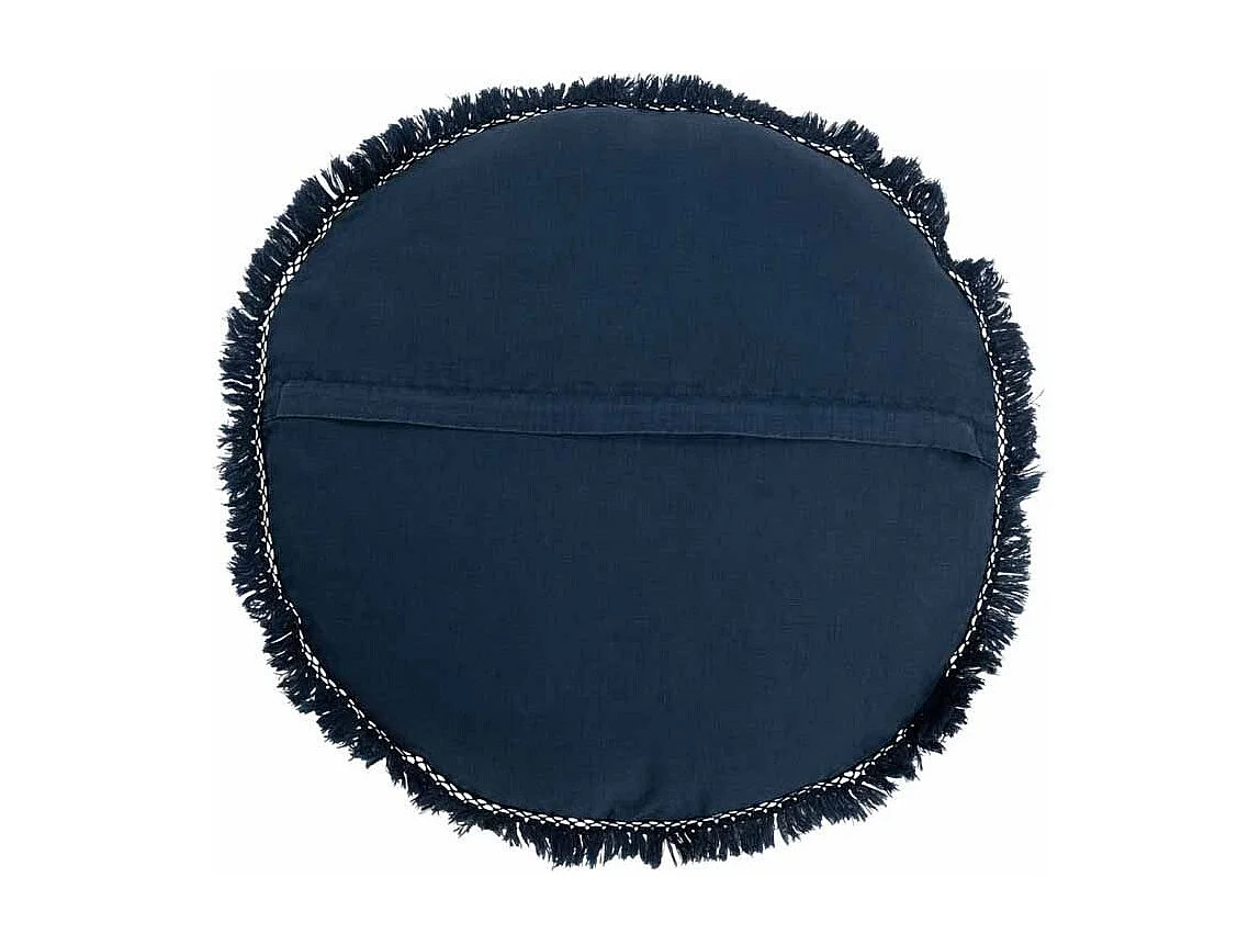 Coussin Rond en Velours "Rosta" 50cm Bleu