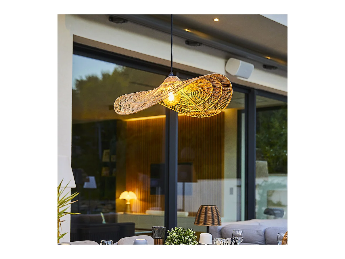 Suspension d'extérieur MARBELLA Beige Corde H14 cm