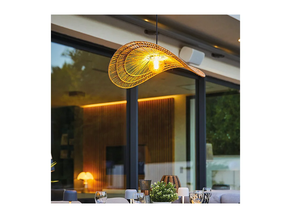 Suspension d'extérieur MARBELLA Beige Corde H14 cm