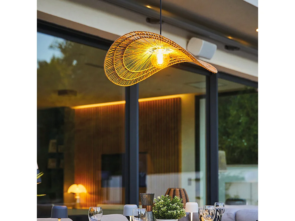 Suspension d'extérieur avec cable MARBELLA Beige Corde H14 cm