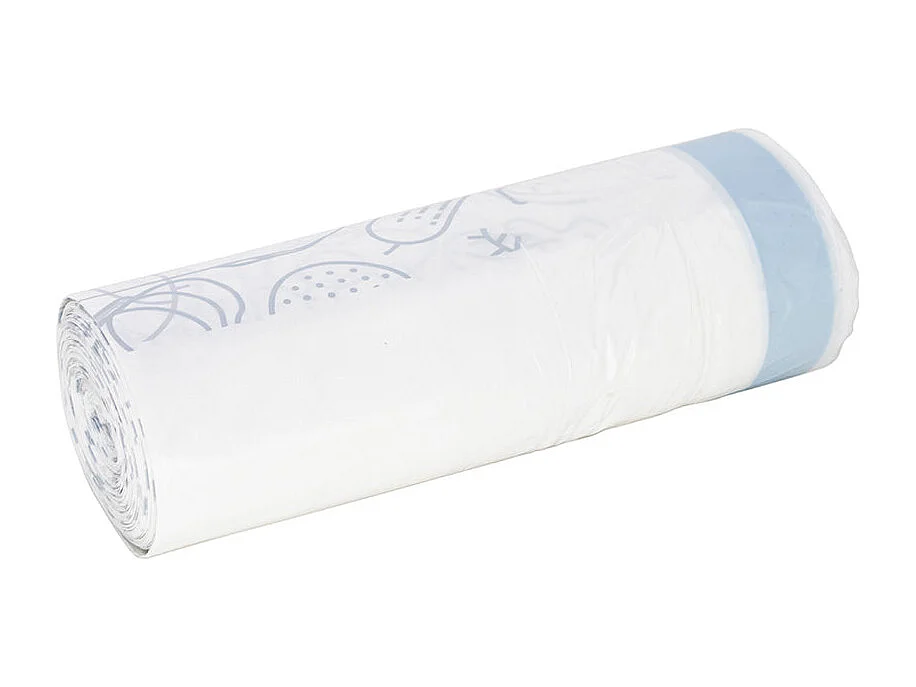 120 sacs poubelles BINY Blanc Plastique 50L