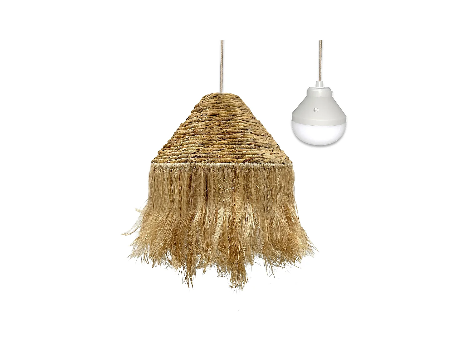 Suspension nomade LEONORA Beige Fibre naturelle D44 cm