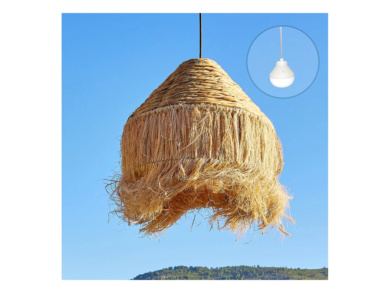 Suspension nomade LEONORA Beige Fibre naturelle D44 cm